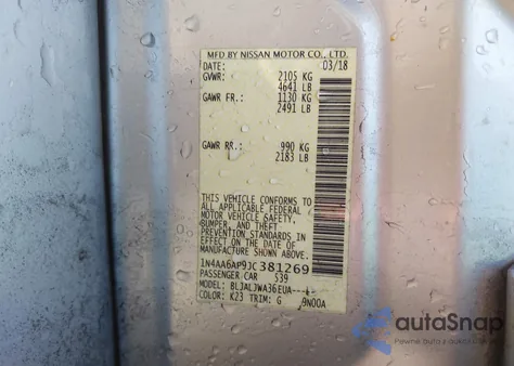 2018 Nissan Maxima 3.5 Sv from USA, damaged, VIN 1N4AA6AP9JC381269